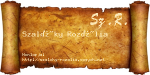 Szalóky Rozália névjegykártya