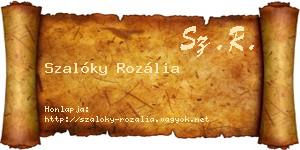 Szalóky Rozália névjegykártya