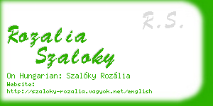rozalia szaloky business card