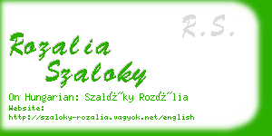 rozalia szaloky business card